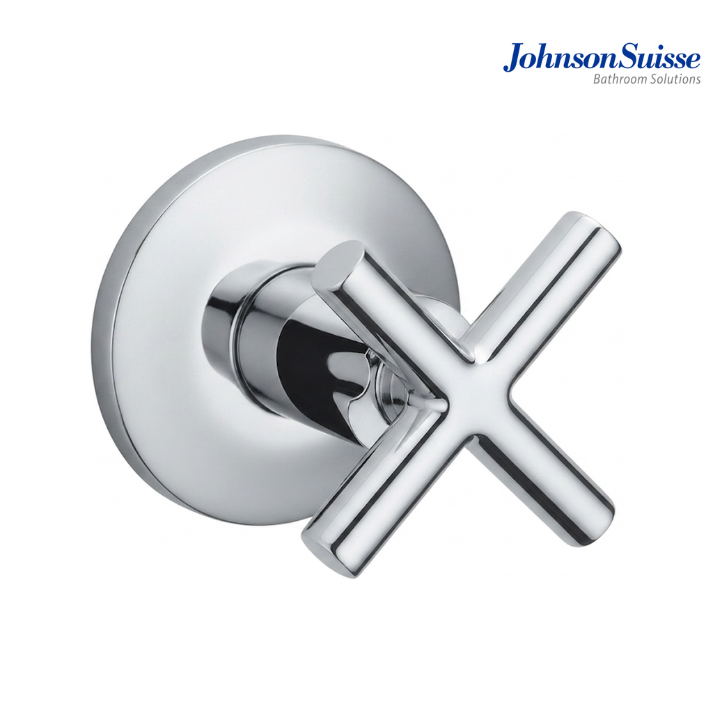 Johnson Suisse Asti-N 1/2" Cross Handle Stop Valve with Flange | WBFA301684CP | Chrome