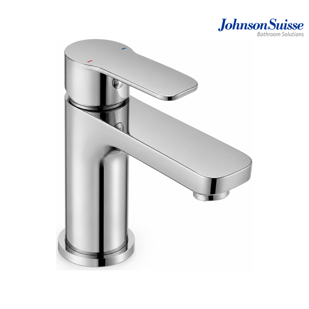 Johnson Suisse Trento Single Lever Basin Mixer with 1¼" Hand Push Pop-up Waste | WBFA301315CP | Chrome