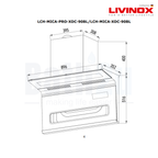 LIVINOX LCH-COPPERDC-GM-90 | 90Centimeter 2150 m³/h Touchless Smart Motion Sensor Cooker Hood | Gun Metal Coated Stainless Steel and Tempered Glass