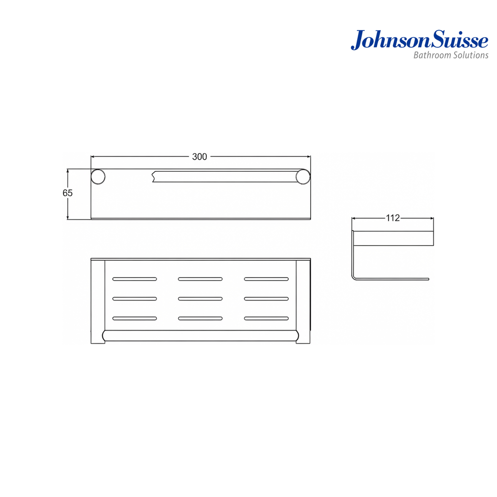 Johnson Suisse 300mm Bathroom Shelf | WBBA100381 | Silver Chrome