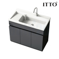 ITTO IT-3306-100 1000mm Laundry Basin with Cabinet | Gray SPC Material
