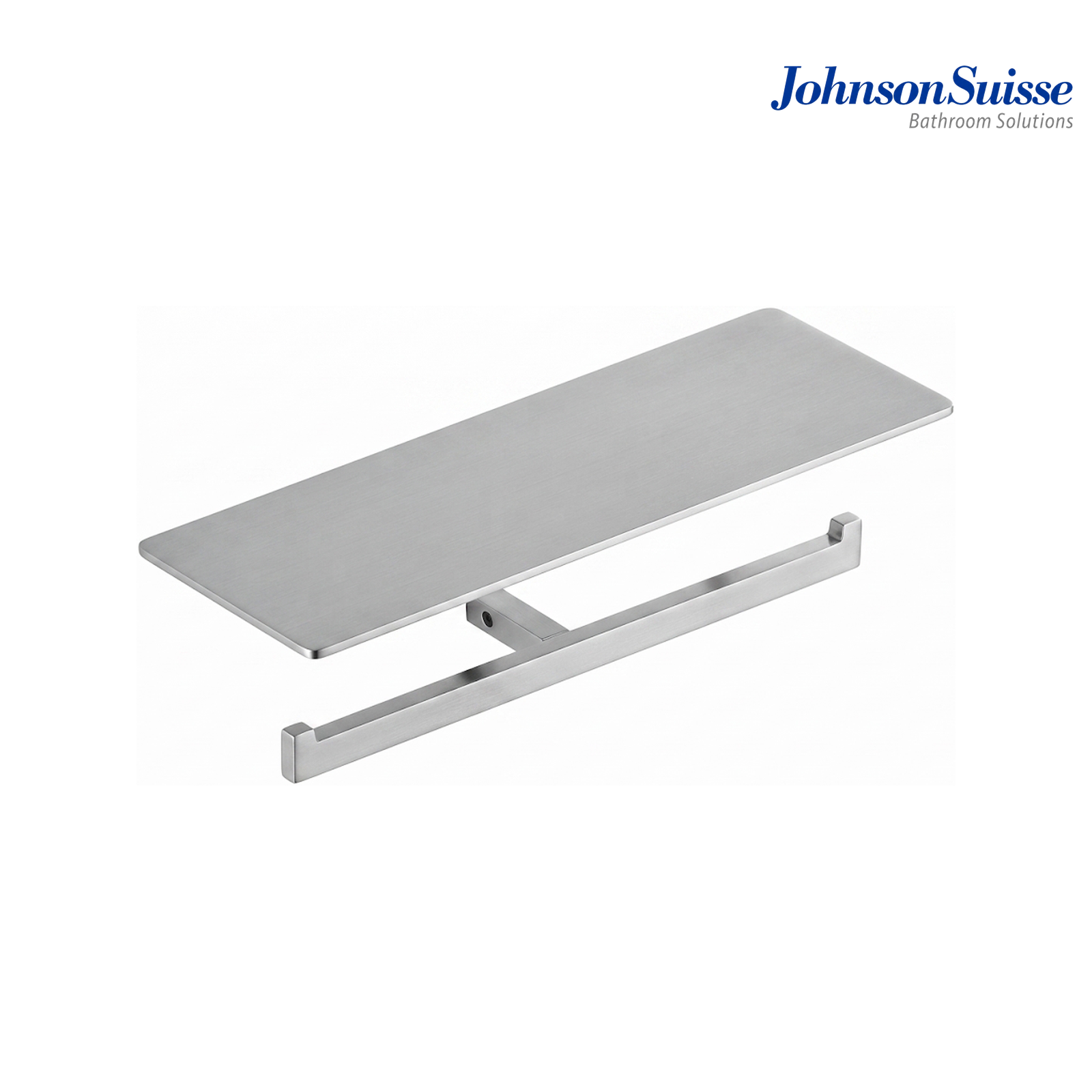 Johnson Suisse Commercial Series Double Tissue Holder with Shelf | WBBA100368CP | Silver