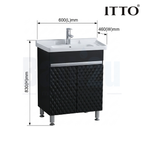 ITTO IT-8651MA-F014-SA 600mm Floor-Standing Basin Cabinet | Black SPC Material
