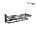 Rocconi RCN-4760GM 600mm Stainless Steel Foldable Towel Rail Bar | Gun Metal