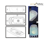 ARRIS INFINITY Oviedo 1720mm Rectangular Massage Bathtub Luxury Jacuzzi | White