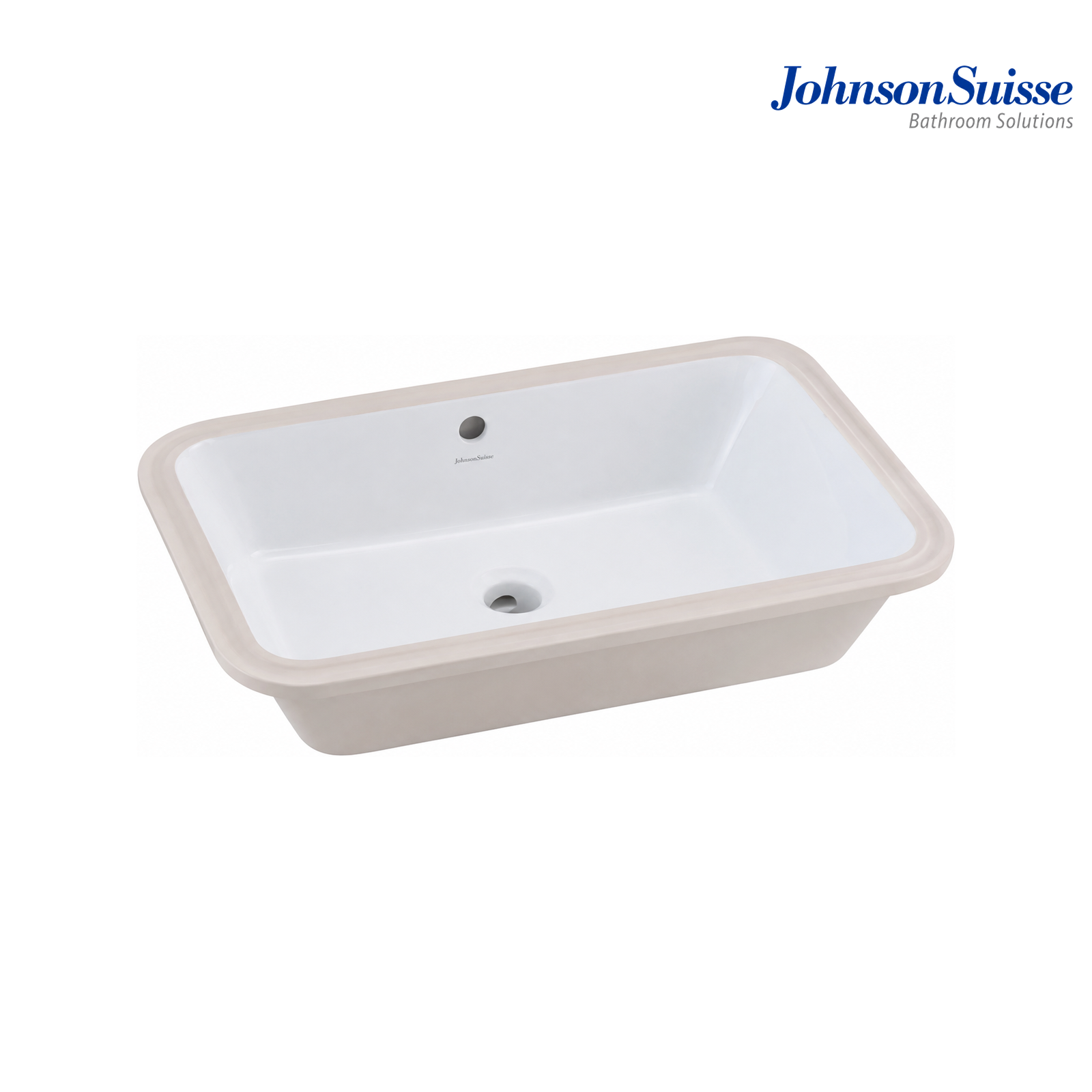 Johnson Suisse Gemelli 560mm Rectangular Under Counter Basin | White