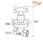 Felice FLE-809GM 1/2-Inch Concealed Wall-Mounted Stop Cock Angle Valve | Brass Gun Metal