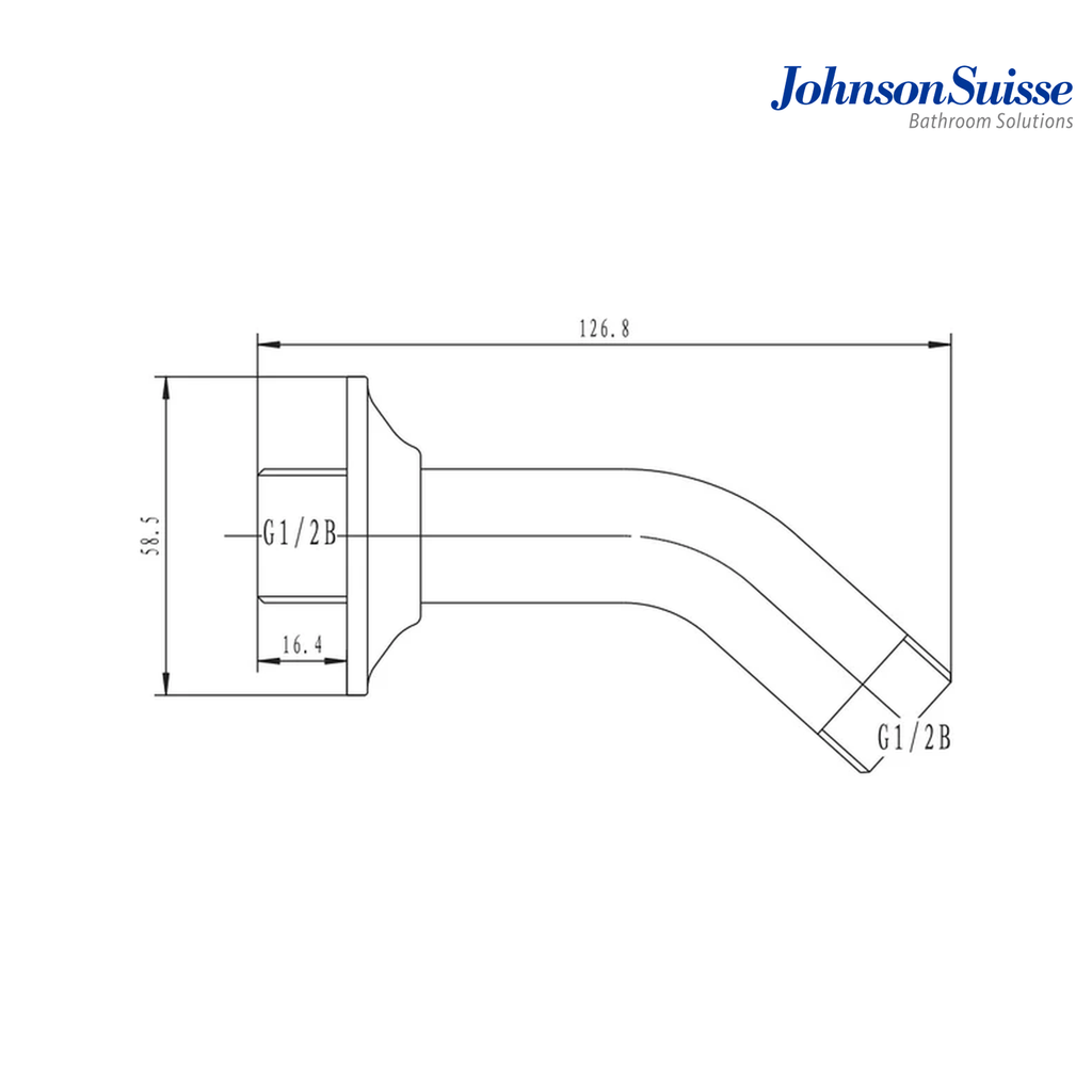 Johnson Suisse WBFA300579CP 100mm Brass Shower Arm and Flange | Silver