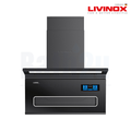 Livinox LCH-MICA XDC-90BL 90 cm L Shape Cooker Hood | Black Coated Stainless Steel & Tempered Glass Finishing