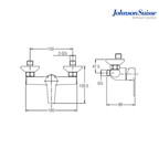 Johnson Suisse Turin Single Lever Wall Mounted Shower Mixer Without Shower Kit | WBFA301440CP | Chrome