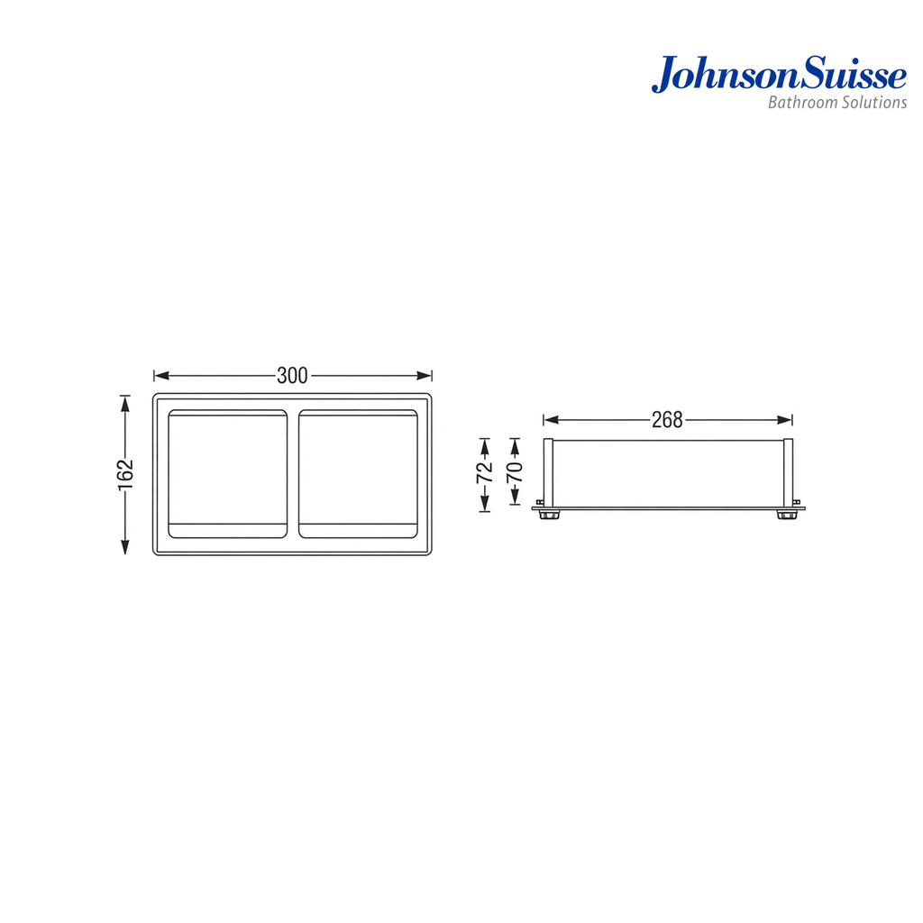 Johnson Suisse Commercial Series Semi Recessed Toilet Roll Holder with Cover | WBBA100128CP | Silver