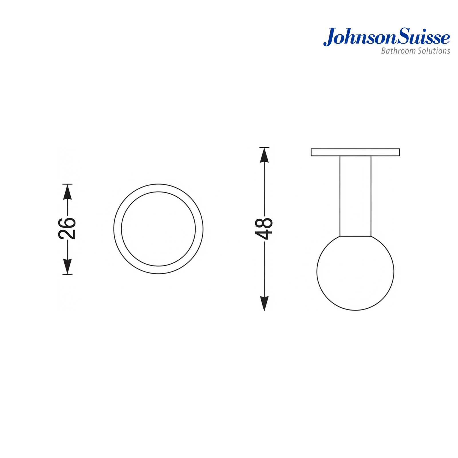 Johnson Suisse Commercial Series Metal Hook Bar | WBBA100132CP | Polished Chrome