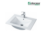 Docasa 3060C 600mm Ceramic Above Counter Basin | White Modern Wash Sink for Bathroom & Toilet