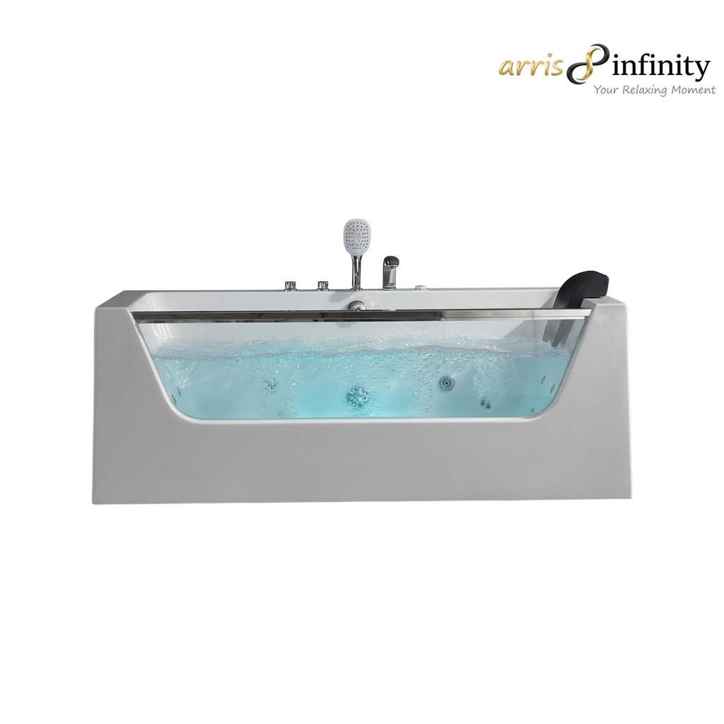 ARRIS INFINITY Cerveira 1700mm Rectangular Massage Bathtub Luxury Jacuzzi| White