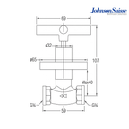 Johnson Suisse ASTI-N 3/4" Cross Handle Stop Valve with Flange | WBFA301685CP | Chrome