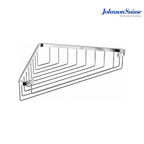 Johnson Suisse Commercial Series 250mm Corner Bathroom Shelf | WBBA100282CP | Polished Silver
