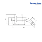 Johnson Suisse WBFA300474CP 150mm Brass Shower Arm and Flange | Chrome