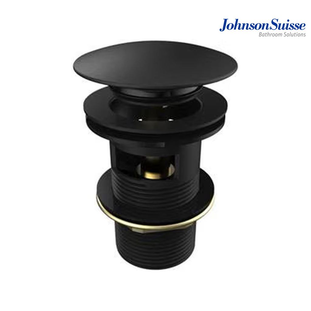 Johnson Suisse WBFT402070MB 78mm Brass Push Up Pop Up Waste With Overflow | Matte Black