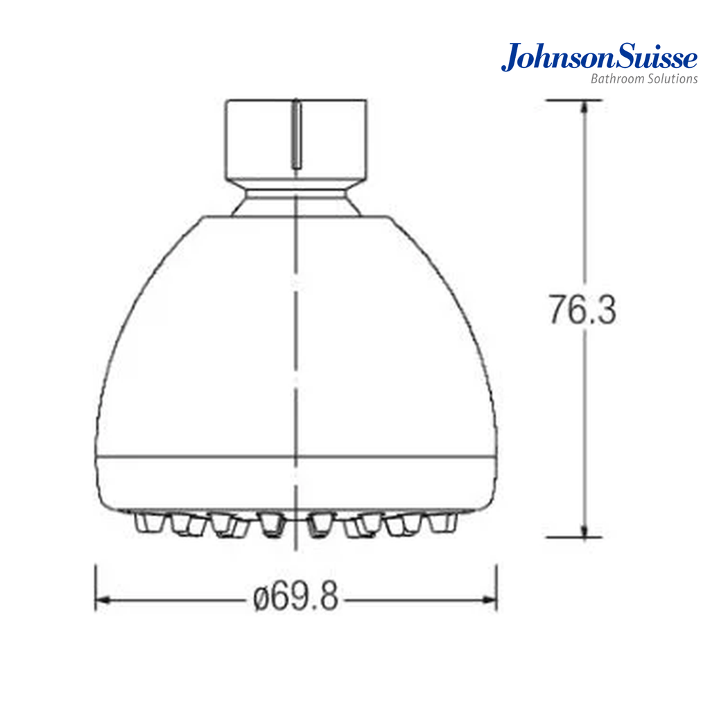 Johnson Suisse Ocean II WBFA300571CP 70mm Circular Single Function Fixed Shower Head | Chrome