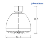Johnson Suisse Ocean II WBFA300571CP 70mm Circular Single Function Fixed Shower Head | Chrome