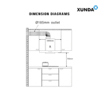 XUNDA CXW-218-WT2004 900mm Kitchen Hood Cooktops Hood and Hob | Silver