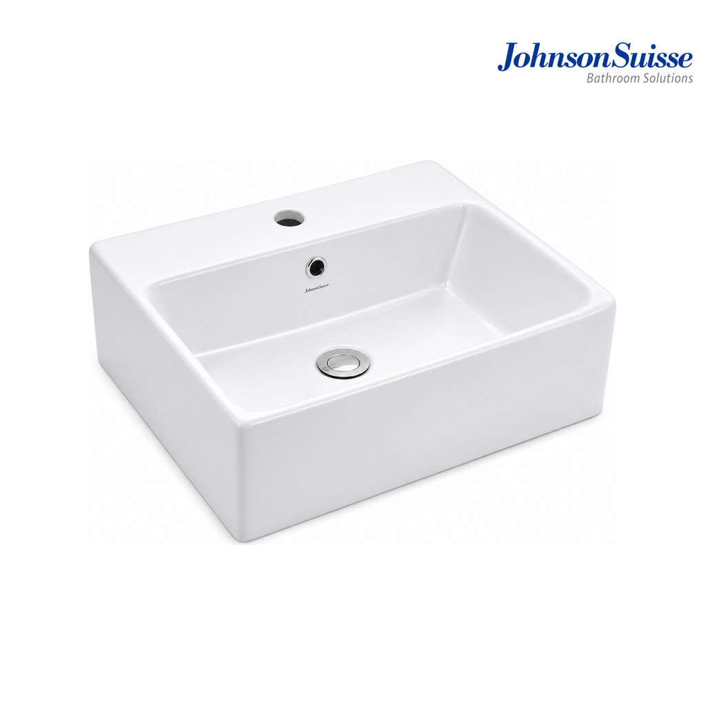 Johnson Suisse Gemelli WBAAGM111WW 450mm Rectangular Above Counter Basin | White
