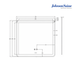 Johnson Suisse WBBM150001WW Elba 600mm Rectangular Frameless LED Mirror | White