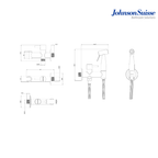 Johnson Suisse WBFA301562CP Hand Bidet Set with Angle Valve & 1.2m Stainless Steel Hose | Chrome