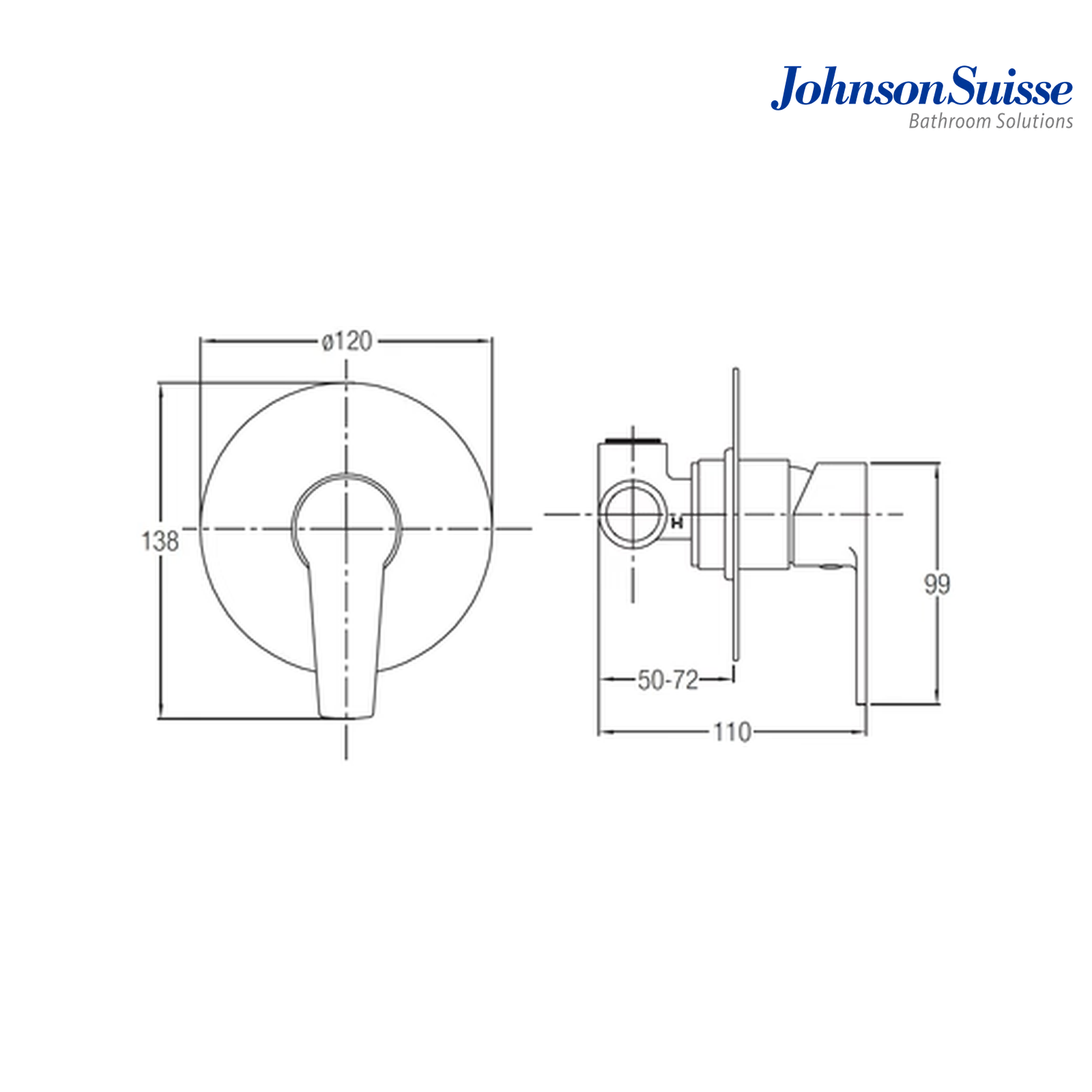Johnson Suisse Turin Concealed Shower Mixer | WBFA301437CP | Chrome