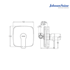Johnson Suisse Trento Concealed Shower Mixer With Diverter WBFA301317CP 150x150mm | Chrome