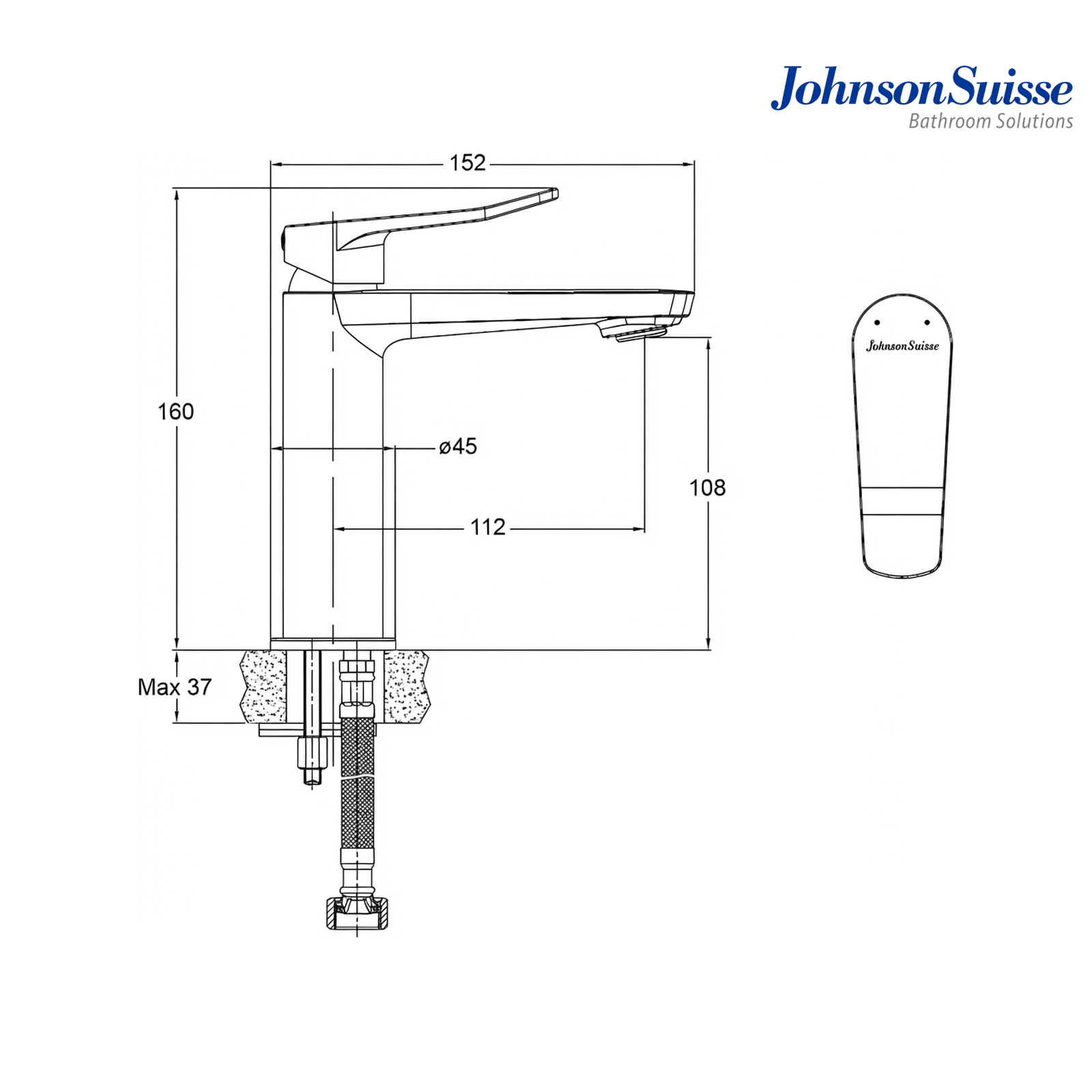 Johnson Suisse WBFA301688 Basin Pillar Tap | Chrome