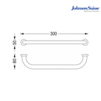 Johnson Suisse 300mm Straight Metal Safety Grab Bar | WBBA100129CP | Polished Chrome