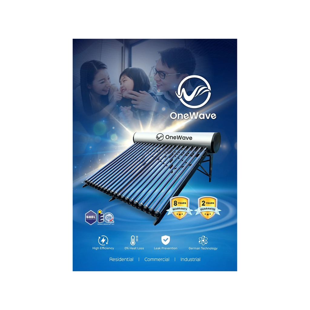 [Malaysia Day Special Water System Package] OneWave Solar Water Heater + Grundfos SCALA1 3-35 Water Pump, OneWave Outdoor Filter & 3-Way Mixer Shower Post