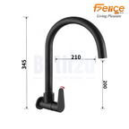 Felice FLE-1207B Wall-Mounted Cold Water Kitchen Tap | Matte Black