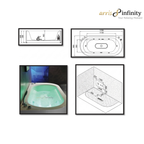 ARRIS INFINITY Correra 1700mm Rectangular Massage Bathtub Luxury Jacuzzi | White