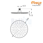 Felice FSR-4314GM-SET 450mm Round Concealed Rain Shower Head Assembly | Stainless Steel and ABS Gun Metal Finish
