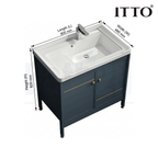 ITTO IT-F18X 800mm Laundry Basin and Aluminium Cabinet | Navy
