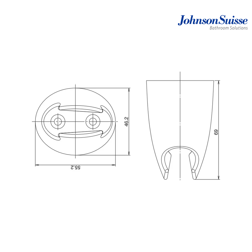 Johnson Suisse Fixed Wall Bracket WBFA300585CP | Chrome