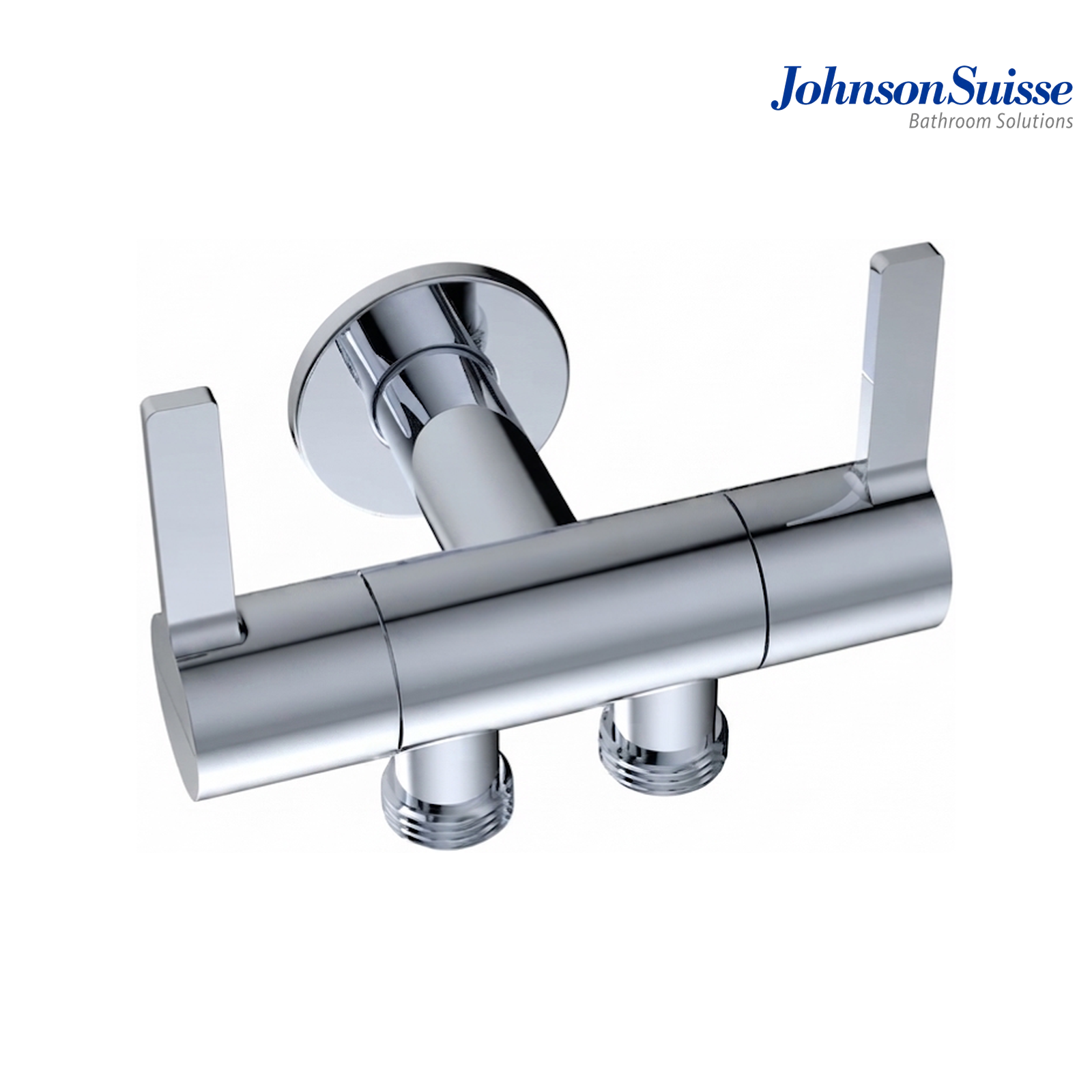 Johnson Suisse LIRA 1/2" 2-Way Angle Valve with Wall Flange | WBFA301675CP | Chrome