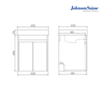 Johnson Suisse WBSC950211WW 450mm Wall-Hung Basin Cabinet | White