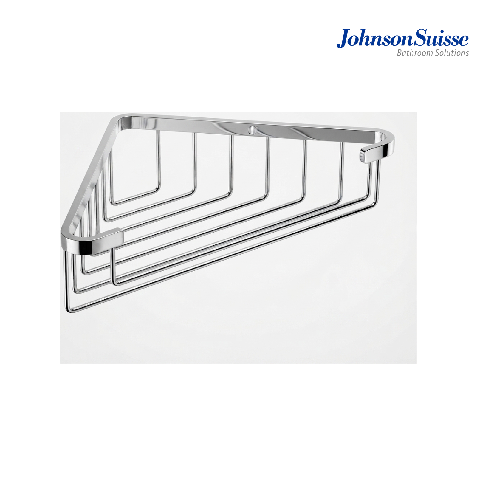 Johnson Suisse Commercial Series 200mm Corner Bathroom Shelf | WBBA100281CP | Polished Silver