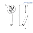 Johnson Suisse Caspian II WBFA300723CP 100mm Single Function Hand Shower | Chrome