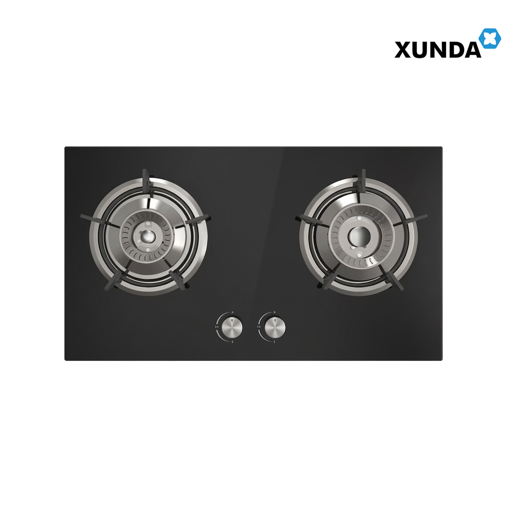 XUNDA 2-NB8303B Built-In 2 Sealed Burners Gas Hob | Black Toughened Glass