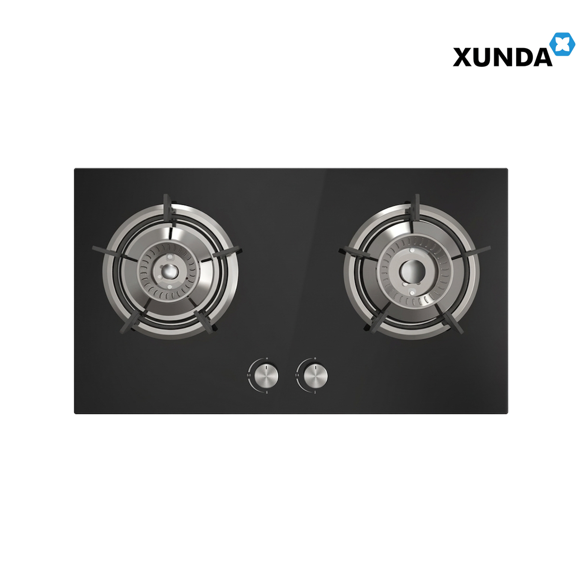 XUNDA 2-NB8303B Built-In 2 Sealed Burners Gas Hob | Black Toughened Glass