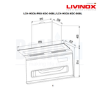 Livinox LCH-MICA XDC-90BL 90 cm L Shape Cooker Hood | Black Coated Stainless Steel & Tempered Glass Finishing