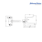 Johnson Suisse Wall Mounted Medical Mixer Tap | WBFA301663CP | Chrome