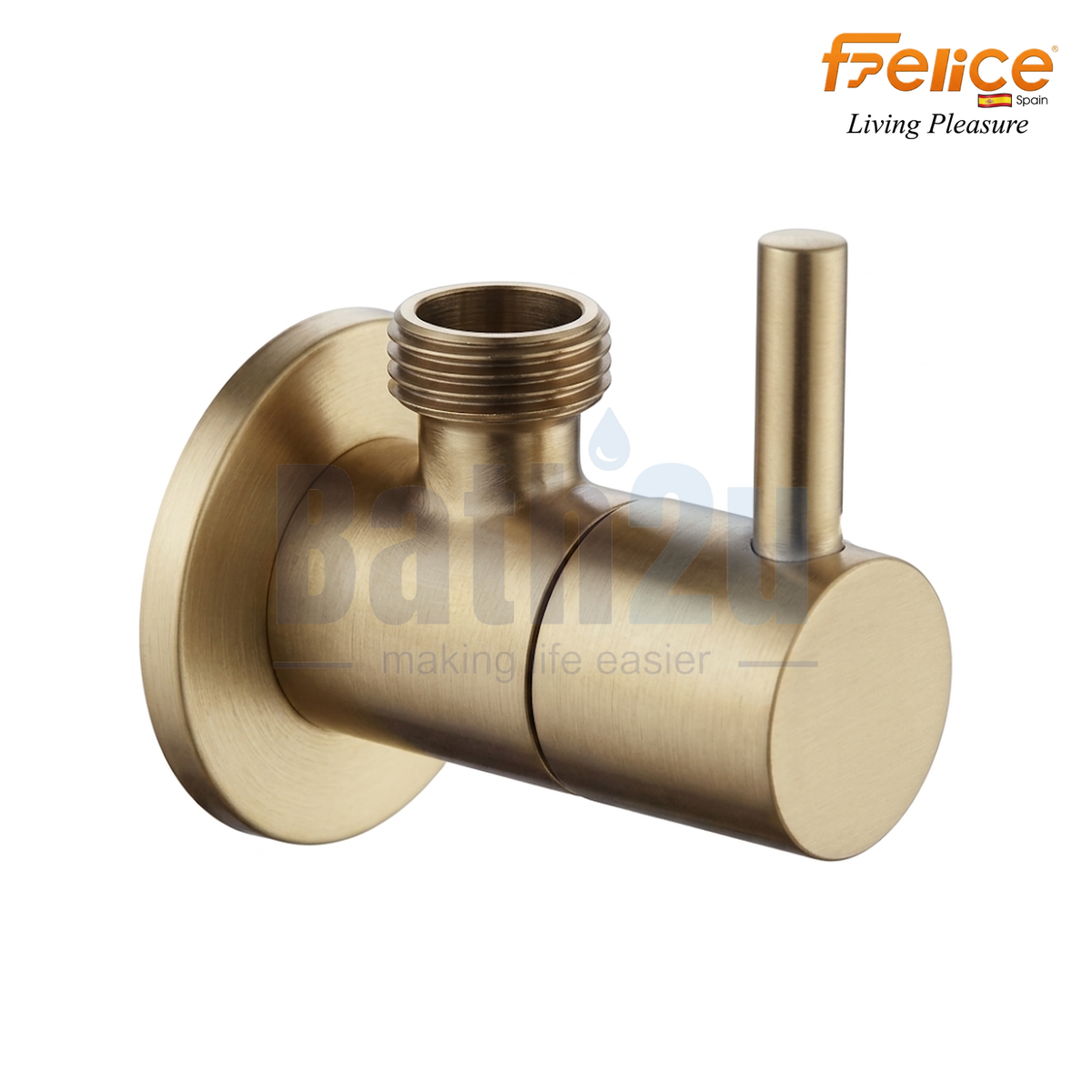 Felice FLE-509G 1/2" Single Lever Angle Valve | Matte Gold Finish