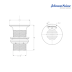 Johnson Suisse WBFT402069CP 78mm Basin Grated Waste Outlet without Overflow | Polished Brass Chrome