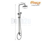 Felice FS-8154/GM 200mm Round 3-Way Exposed Shower Set | Gun Metal Grey