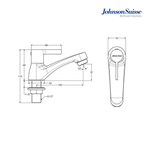 Johnson Suisse LIRA WBFA301666CP Basin Pillar Tap | Chrome